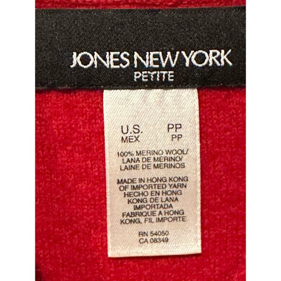 Jones New York Red 100% Merino Wool Full Button Size PP Blazer Jacket Vintage - Picture 3 of 5